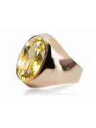 Žlutý Perydot Original Vintage 14k vinobraní prsten klasický vinobraní Vrc077